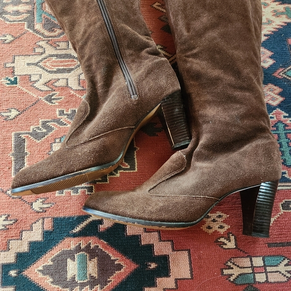 Vintage Suede Knee High Boots - Picture 2 of 10